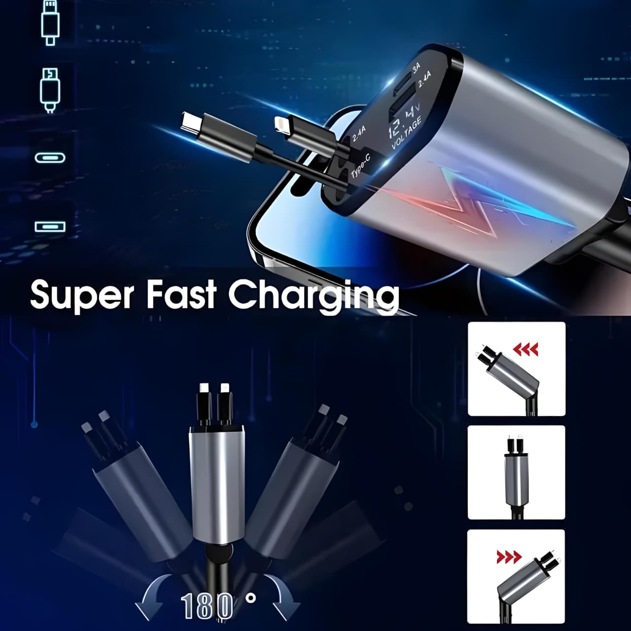 Retractable Car Phone Charger