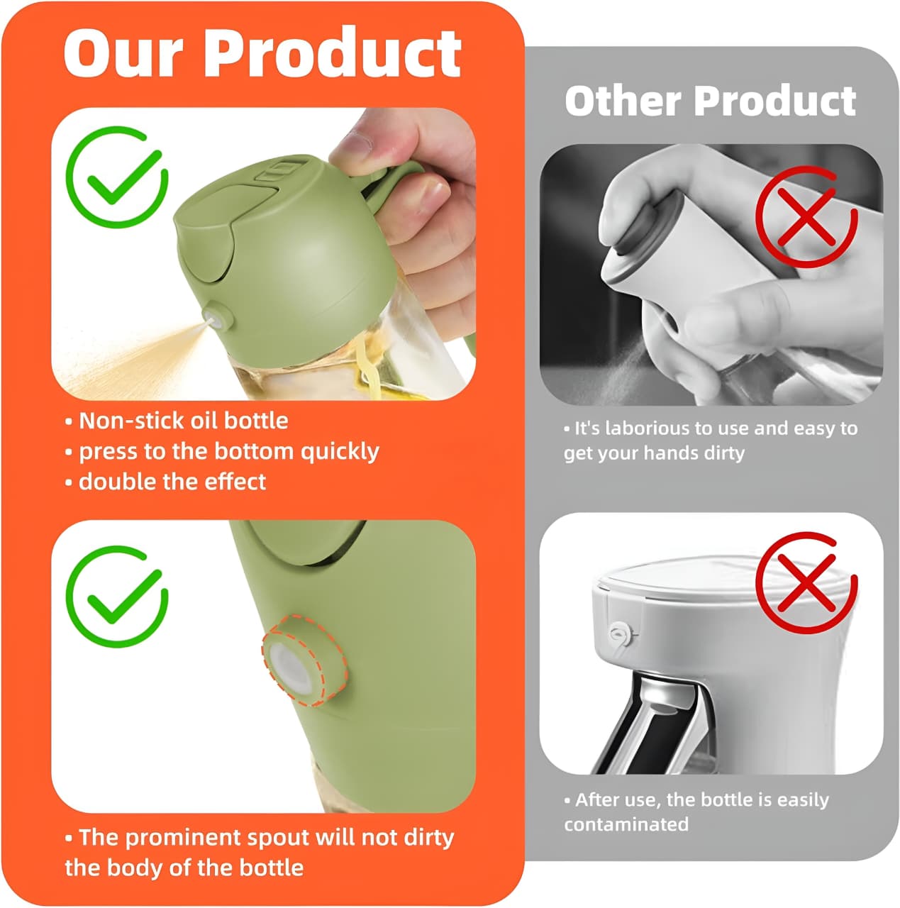 2 in 1 Oil Sprayer Bottle