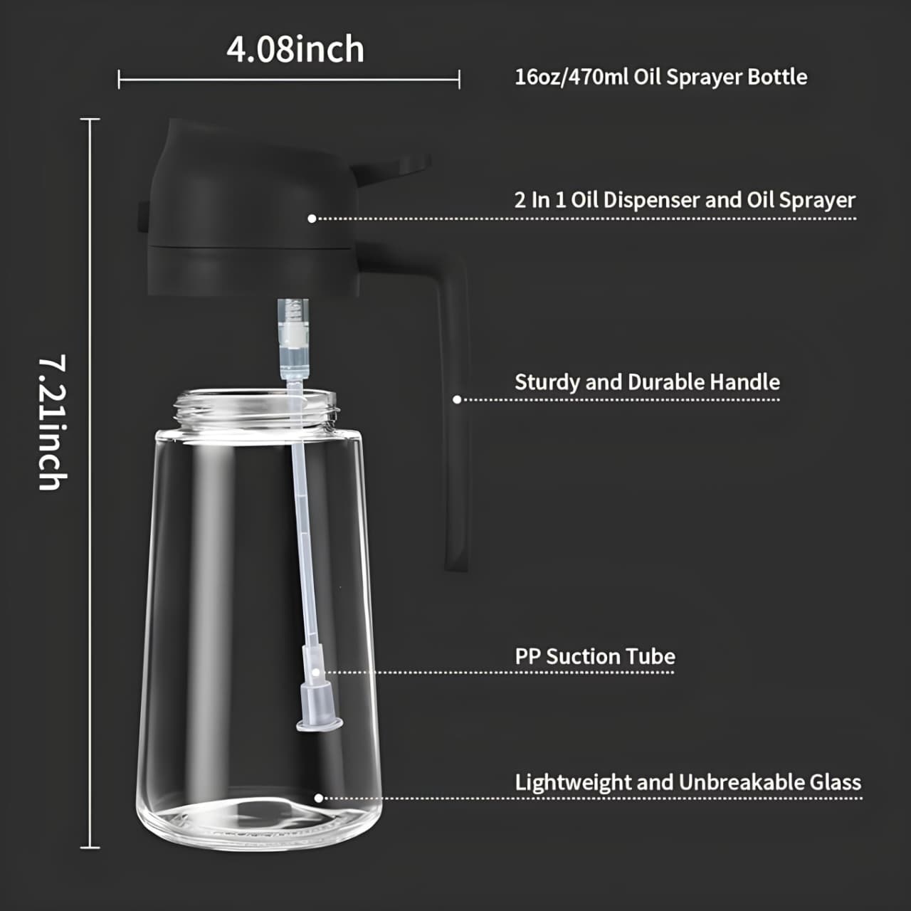 2 in 1 Oil Sprayer Bottle