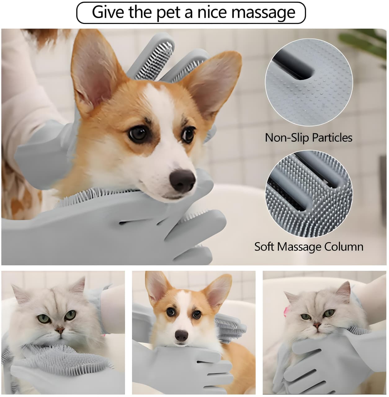 Pet Grooming Silicon Gloves