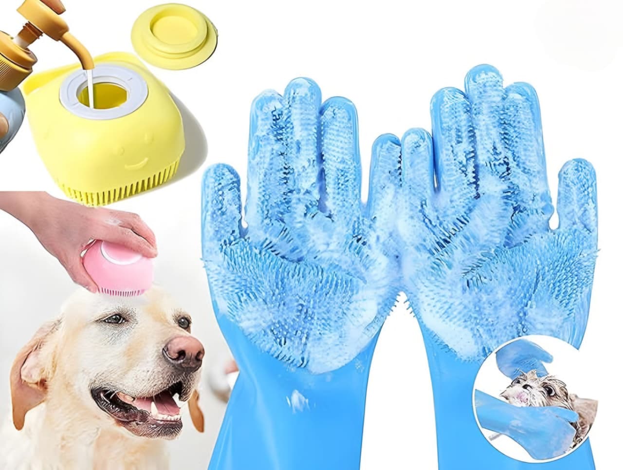 Pet Grooming Silicon Gloves