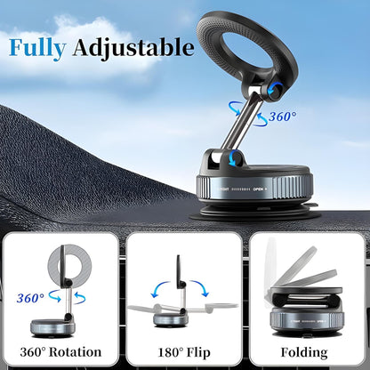 Retractable Car Charger & Vacuum Phone Holder Combo